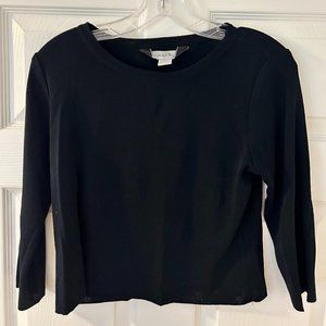 Ming Wang Luxury Cropped Sweater Black in Size Small